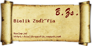 Bielik Zsófia névjegykártya