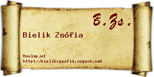 Bielik Zsófia névjegykártya